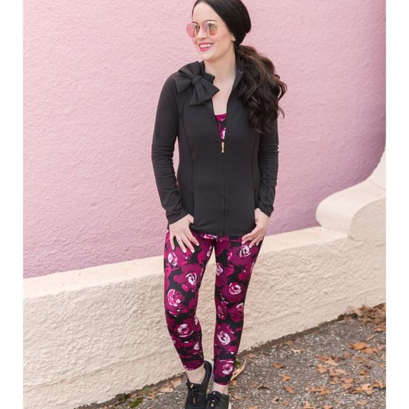 KATE SPADE x BEYOND YOGA Arica Grey Neck Bow Front Zip Jacket sz S Women's NEW - Picture 14 of 16